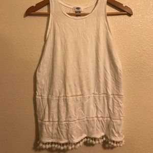White eyelet Pom Pom tank ~ Old Navy
